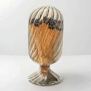 Skeem Design Glass Match Cloche Pedestal Decorative Holder